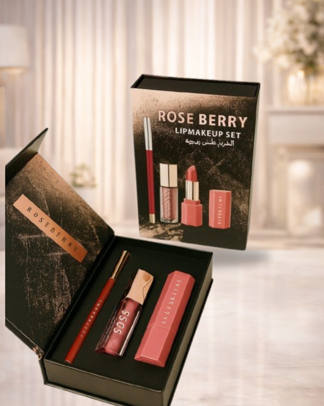 Rose Berry – Coffret Maquillage Lèvres | Lip Makeup Set